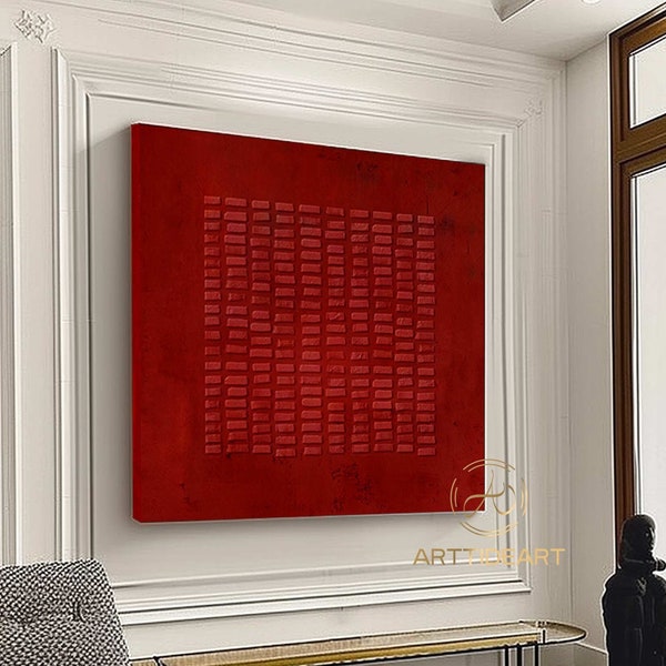 Red Arch Wall Art painting Red wall art Abstract red painting Large Red abstract art Large Red original painting Red 3D Textured wall art