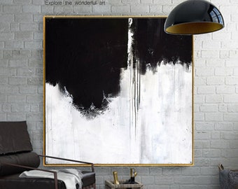 Black and White art Oversized Abstract Wall Art Black Gray Abstract Art  Minimalist Black And White Unique Painting Minimalist painting