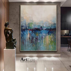 Abstract Green Minimalist Painting Beige Painting Green Painting Original Abstract Painting Minimalist Abstract Painting office wall decor