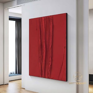 Dipinto Red Arch Wall Art Dipinto rosso su muro Dipinto rosso astratto Grande dipinto rosso astratto Grande dipinto rosso originale Dipinto rosso su muro testurizzato