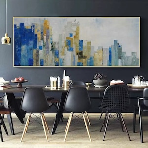 Abstract City painting New York City painting cityscape painting large city canvas art abstract skyline urban abstract painting on canvas