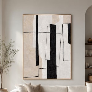 Abstrakte Malerei Beige: Moderne minimalistische Kunst