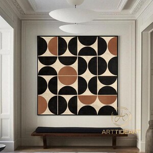 Black And Brown Abstract Painting Medieval Wall Decor Wabi-Sabi Black Brown Wall Art Black Neoclassicism Wall Decor Super Large Abstract Art
