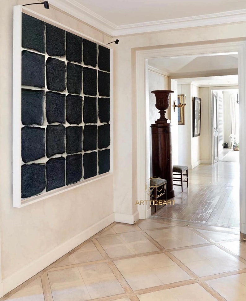 Black Wall Art Black Wall Decor Black Abstract Art Black 3D Etsy