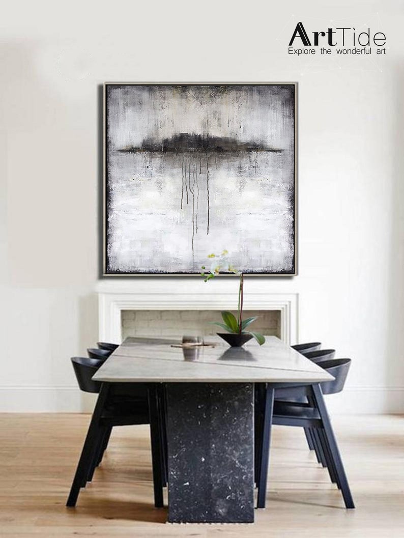 Oversize Wall Art Canvasblack and White Paintingoriginal Etsy Canada