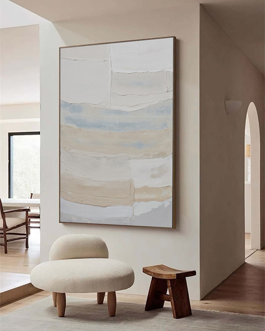Beige Abstract Art Beige Wall Decor Brown Minimalist Painting - Etsy
