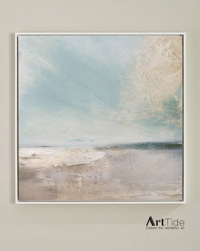 Coastal Beach Canvas Painting Original Sea Abstract Oil Etsy