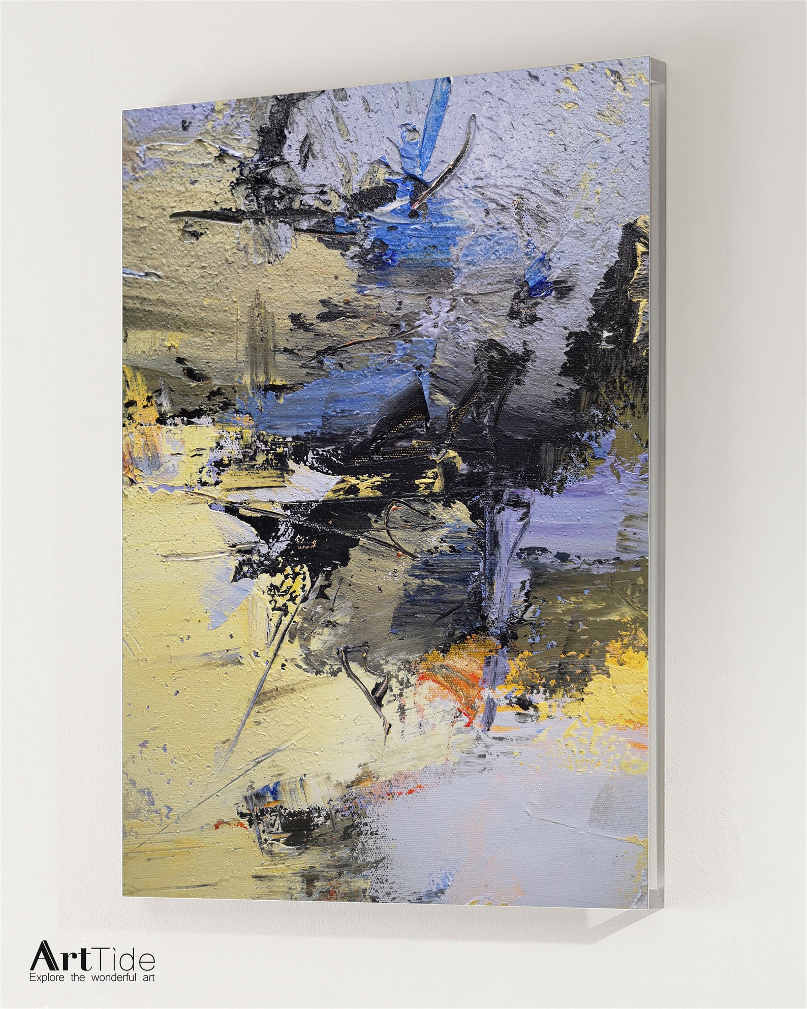 Large Yellow Abstract Paintingtexture Original Abstract Etsy