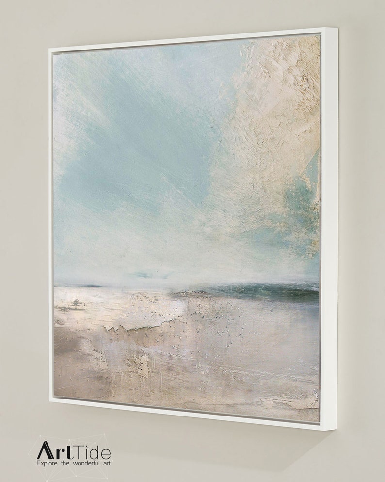 Coastal Beach Canvas Painting Original Sea Abstract Oil Etsy