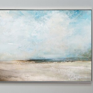 Original Beach Abstract Painting Large Sky And Sea Painting Large Ocean Canvas Painting Cloud Painting Painting For Living Room Seascape Art image 4