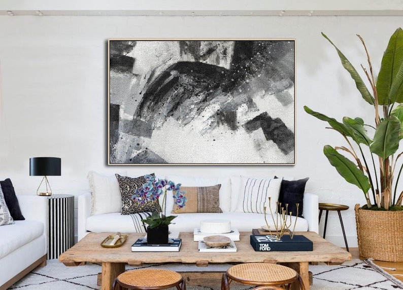Extra Large Wall Art Canvasblack and White Canvas Wall Etsy