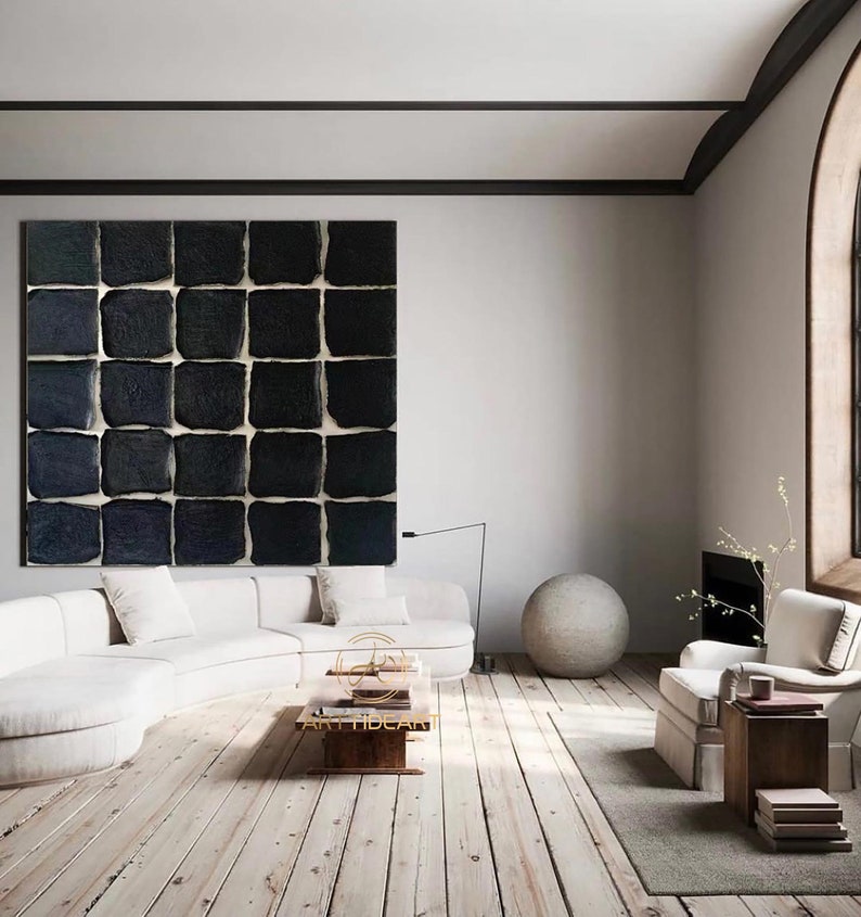 Black Wall Art Black Wall Decor Black Abstract Art Black 3D Etsy