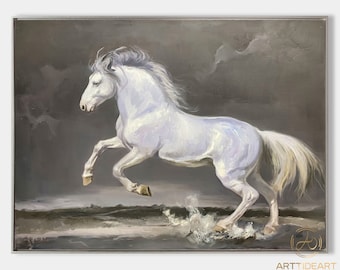素敵な白馬の油絵 楽天市場】佐藤純一「白馬」油絵・油彩画F20(20号) : 内田画廊