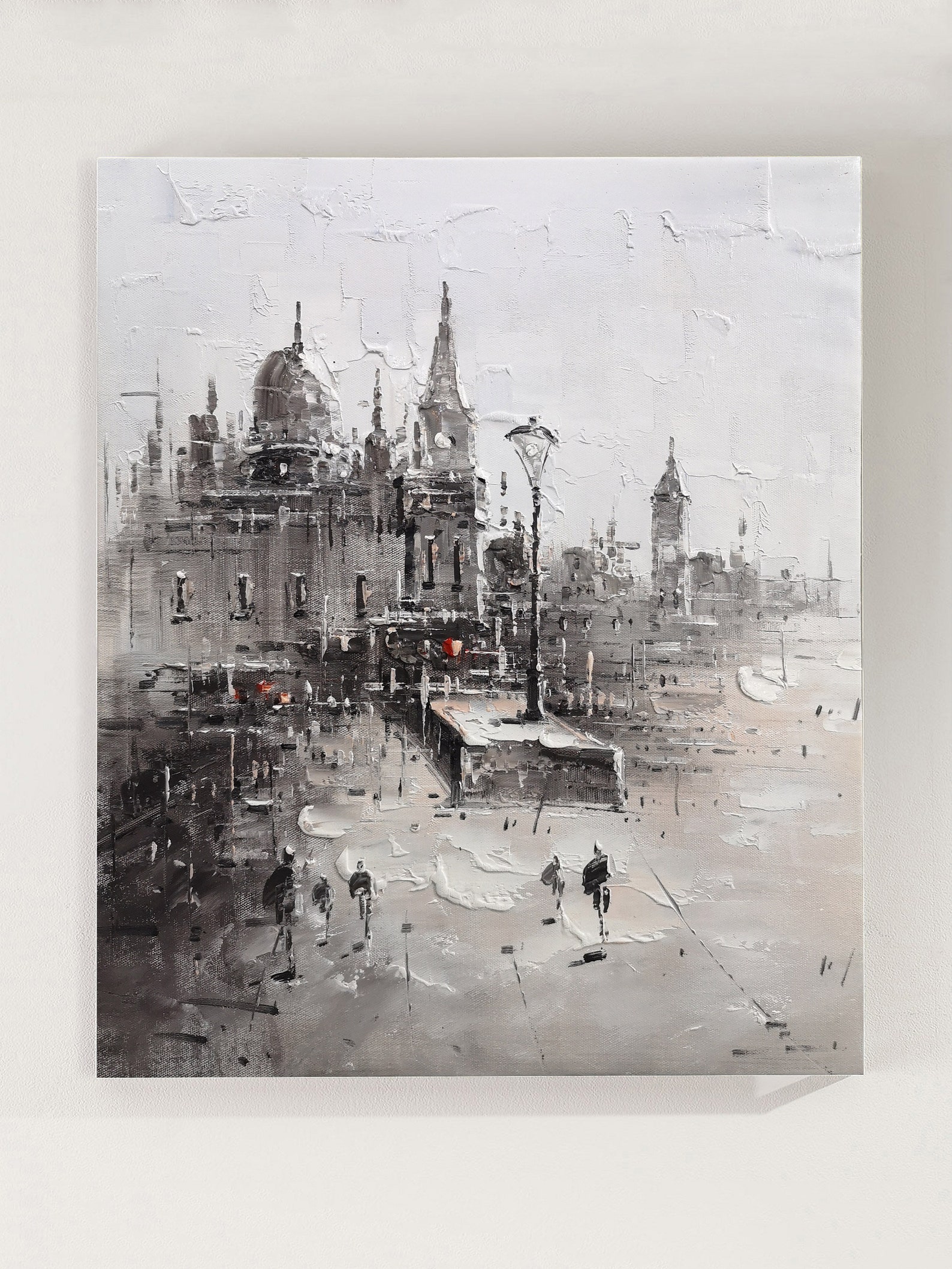 Large City Abstract Painting on Canvas Wall City Painting Etsy