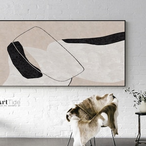 großes Original Abstrakte Ölgemälde Zeitgenössische Kunst Beige Weiß Gemälde Minimalistische Abstrakte Malerei An Wohnzimmer Kunst Dekor Wand
