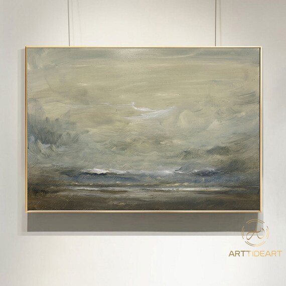 Volg ons De andere dag Tom Audreath Grote lucht en zee schilderen strand scène schilderij - Etsy Nederland