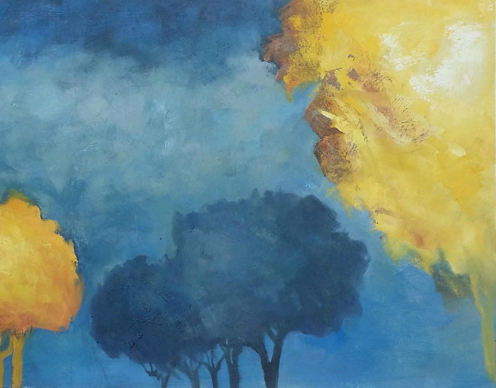 Original Landscape Tree Artblue Abstract Landscapescenery Etsy