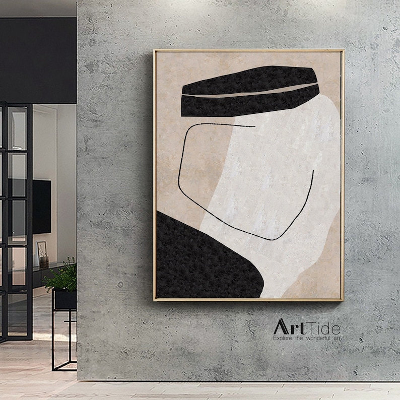 Minimalism Painting Original Minimalist Canvas Art Gray Etsy