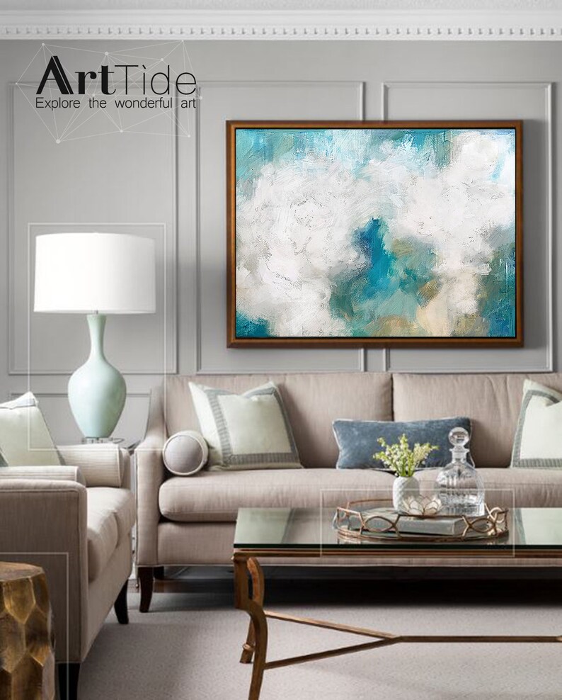 Cloud Painting Abstract Sky Painting on Canvas Large Landscape Etsy