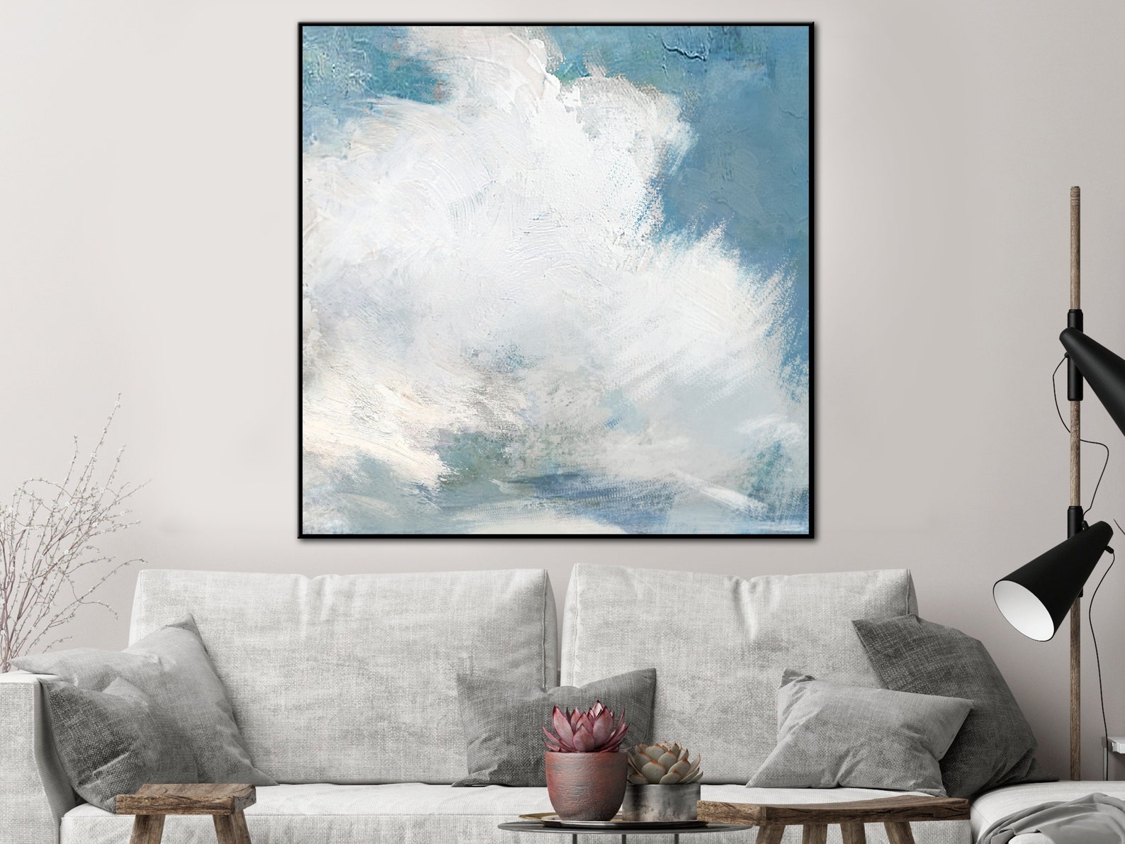 Large Cloud Abstract Painting Original Sky Painting Blue Sky - Etsy