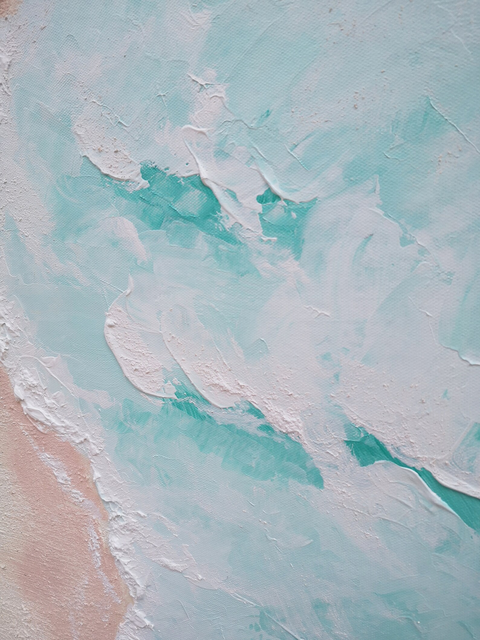 Coastal Beach Canvas Painting Beach Abstract Acrylic Painting Etsy