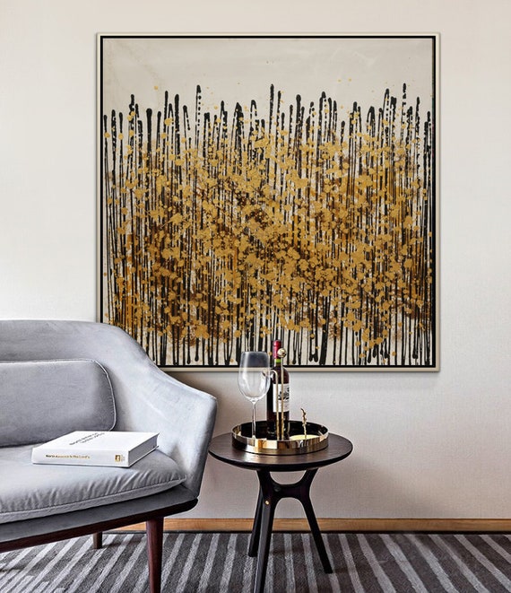 Gold Leaf Painting Gold Abstract Art Modern Landscape Painting on Canvas  Metallic Gold Flowers Painting Gold Texture Art White Gold Painting - Etsy