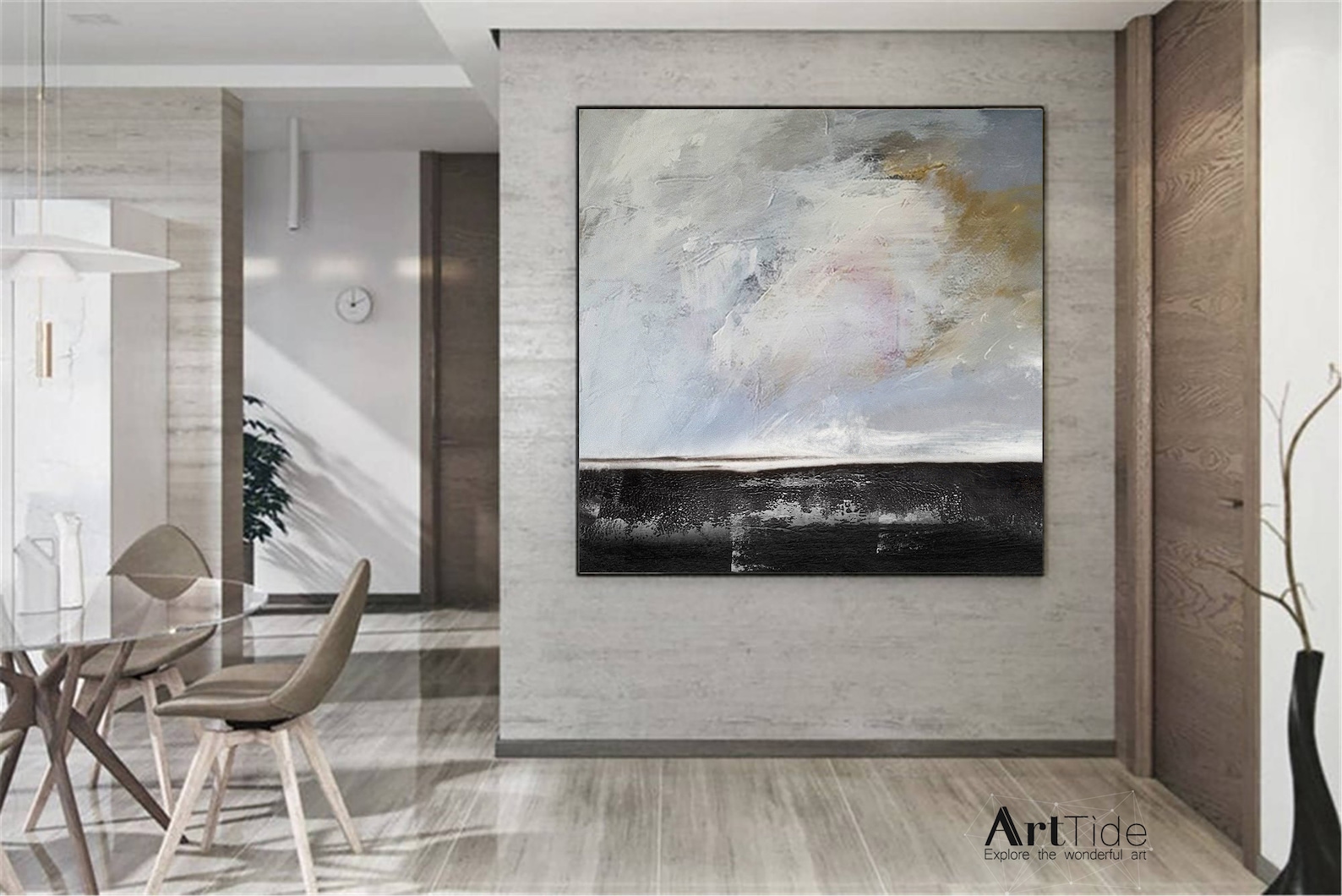 Large Abstract Cloud Paintingsea Landscape Paintingabstract Etsy