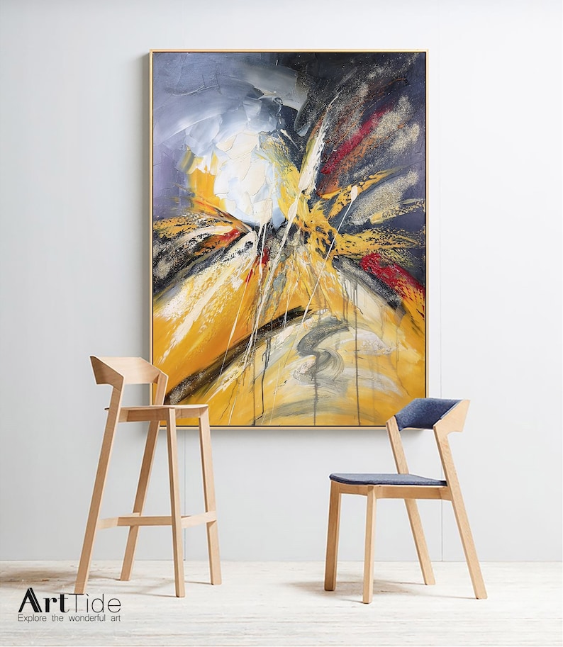 Extra Large Palette Knife Modern Contemporary Art Work Framed Etsy