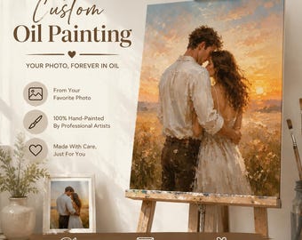 Arte mural personalizado, pintura personalizada, retrato al óleo personalizado a partir de una foto, pintura de figura personalizada, pintura de paisaje, pintura con textura de color personalizada.