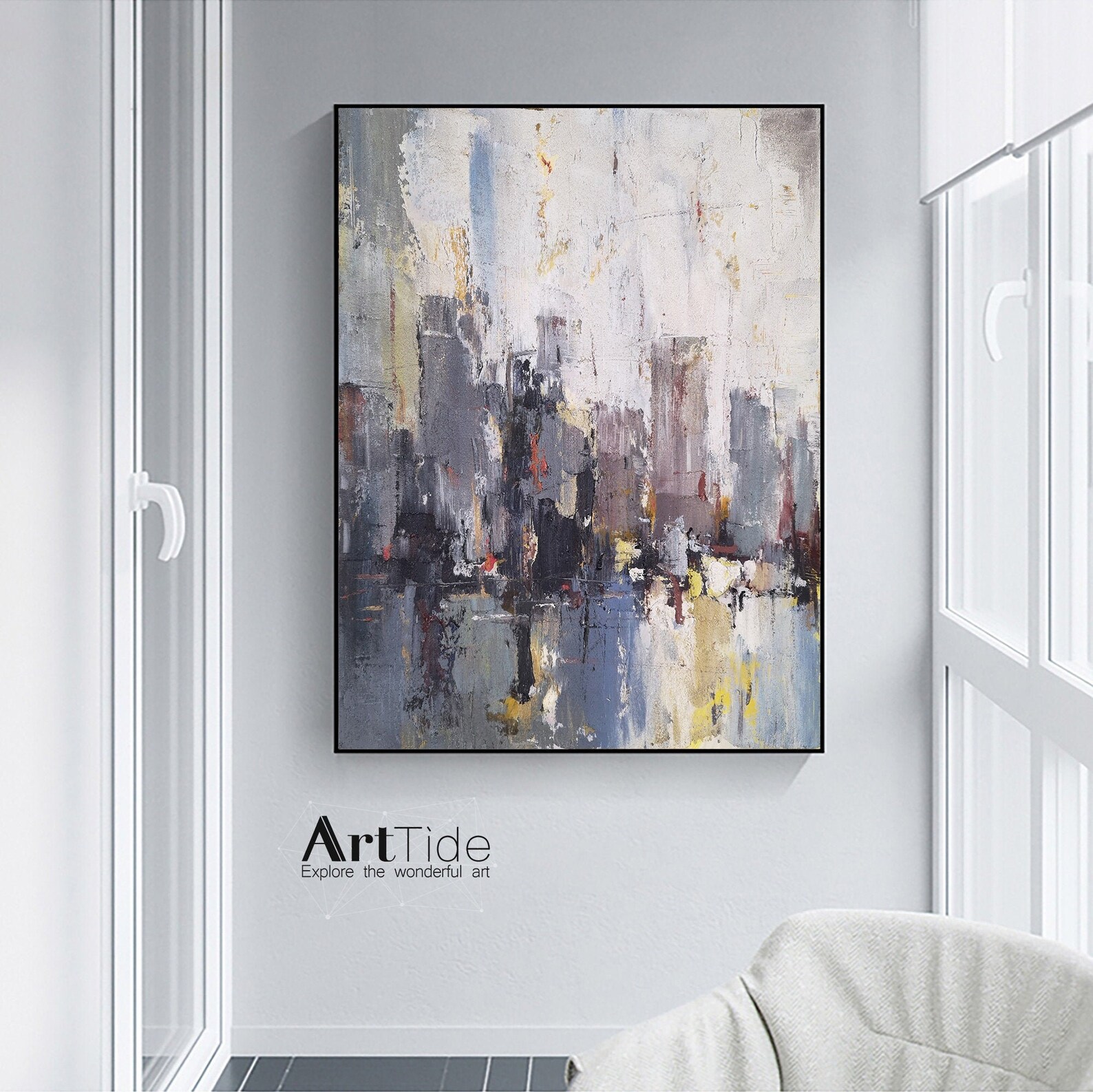 Large City Abstract Painting Art New York Painting Cityscape Etsy