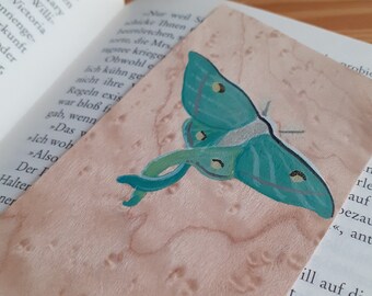 Wooden bookmark - Indian moon moth