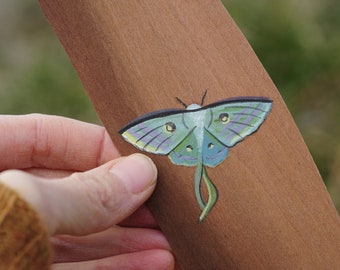 Bookmark Wood - Papillon de nuit indien