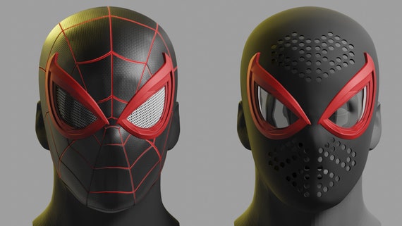 Spider Man Ps5 Miles Morales Faceshell Etsy