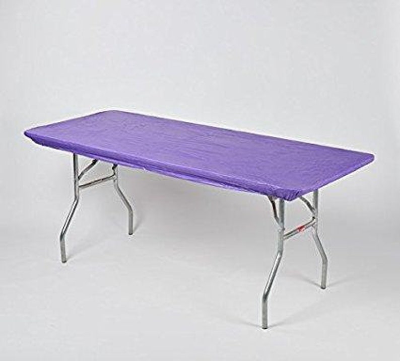 Solid Colored Plastic Fitted Banquet Table Covers 2 Pack Etsy