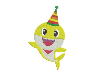 Baby Shark Orange Fish Applique Design | Etsy