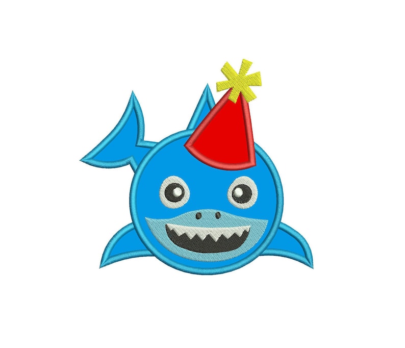 Shark Applique Baby Shark Applique Design - Etsy