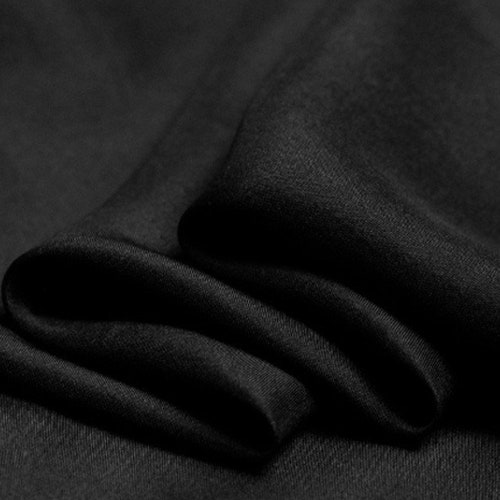 100 Silk Black Color 19mm Silk Satin Fabric for Dress Shirts Etsy