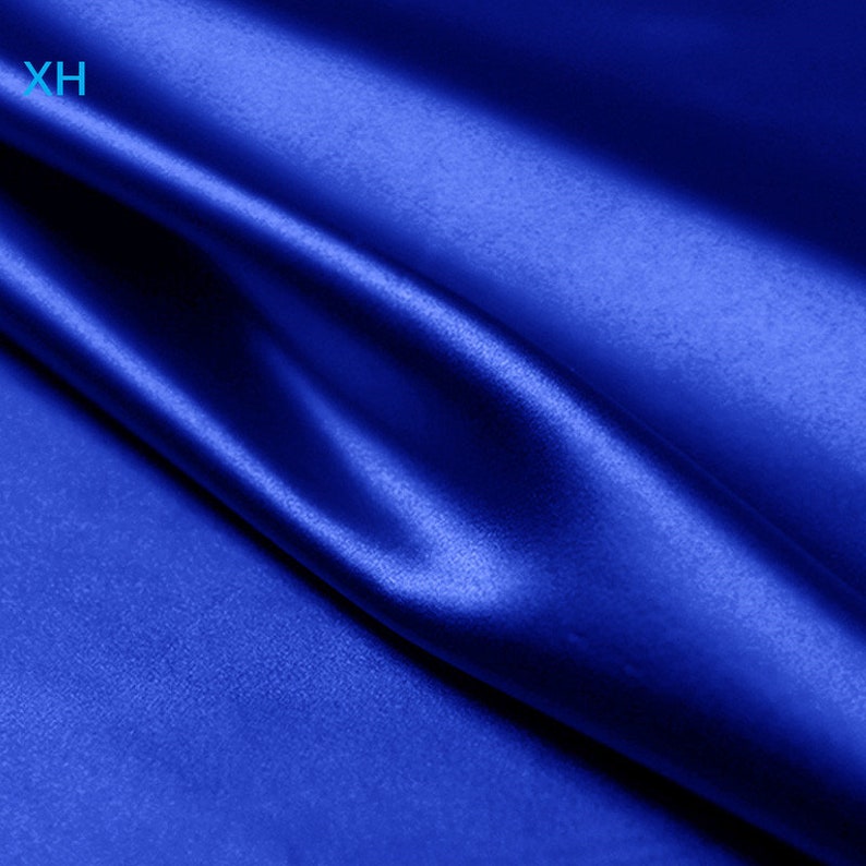 Royal blue silk charmeuse fabric for dress natural silk fabric Etsy