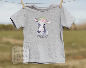 Moody Cow Toddler T-shirt, Farm Life Tee