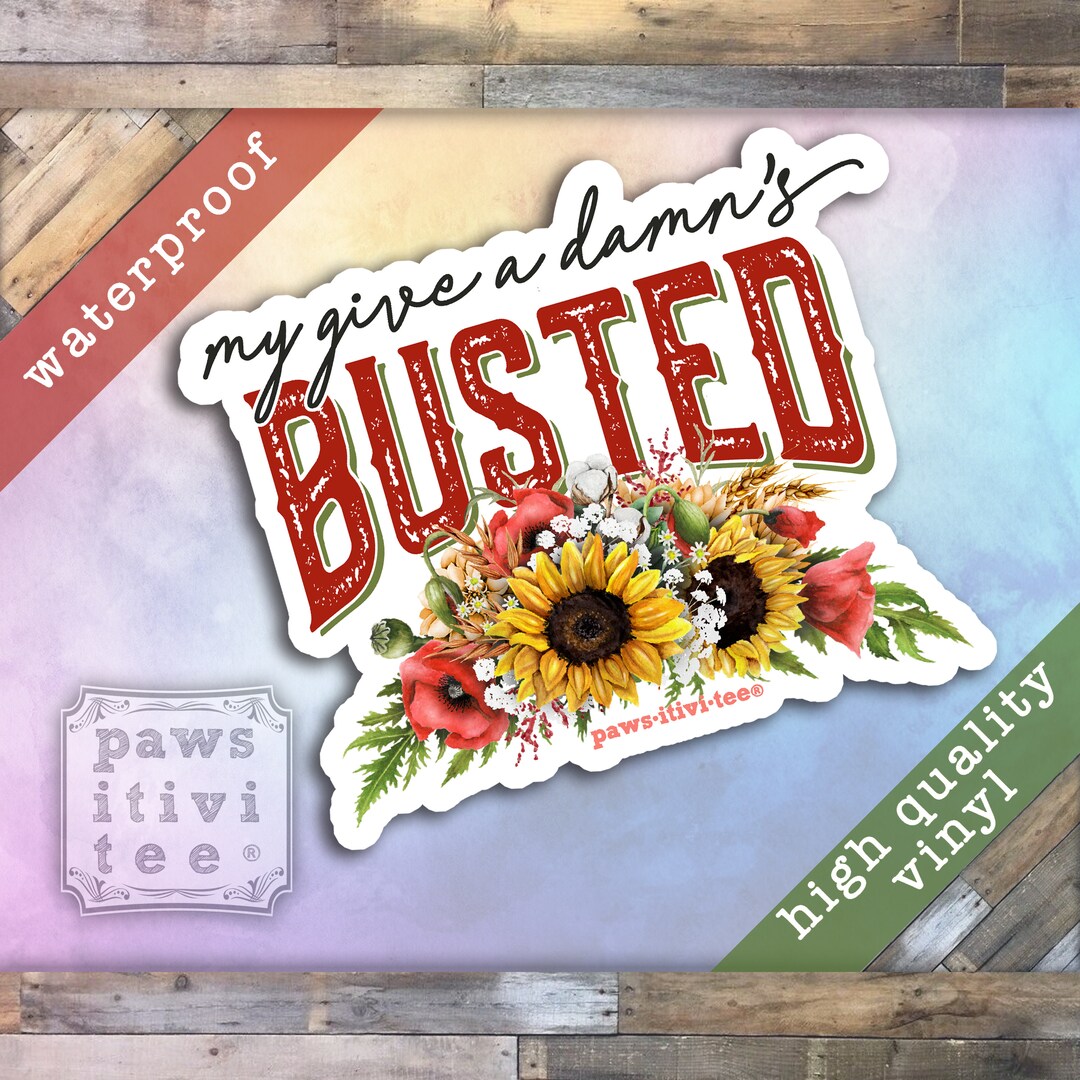 My Give a Damn's Busted Sticker - Had Enough, Who Cares Decal - Etsy