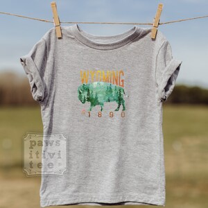 Wyoming T-shirt, Buffalo Tee, Youth T-Shirt, Wyoming Vacation, Souvenir T-shirt