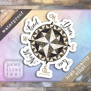 Adventure Sticker, Find Your True North, Find Yourself, Brown Tan, High Quality Durable Vinyl