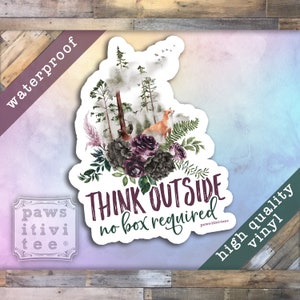 Nature Sticker, Fox and Forest, Think Outside No Box Required