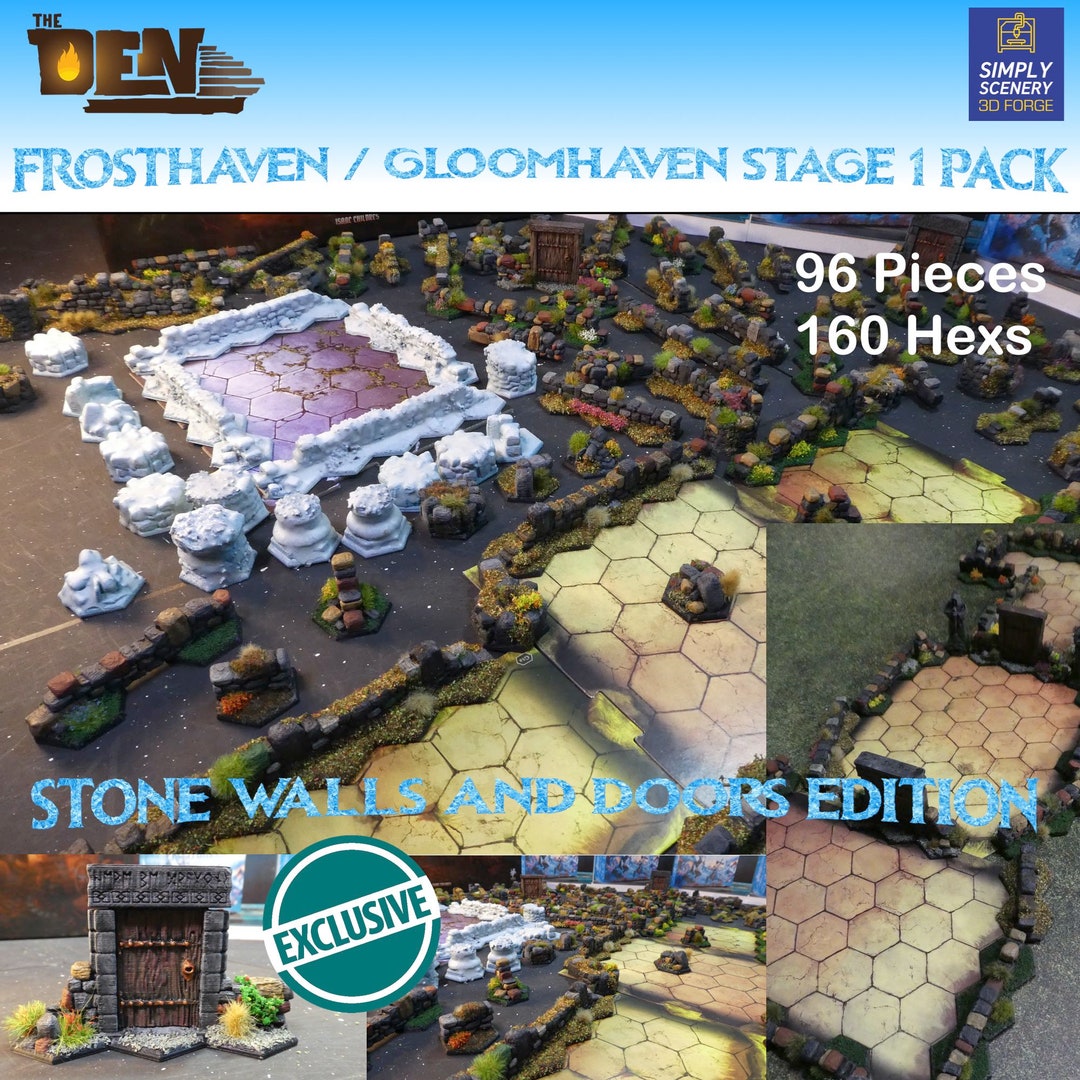 Gloomhaven / Frosthaven Stage 1 Scenery Cobbled Walls &amp; Doors - Etsy