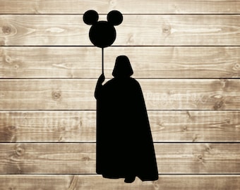 Darth Vader SVG, Star Wars SVG, Mickey Balloon Darth Vader Cut File Cricut Cut File Silhouette cut file Darth Vader With Balloon