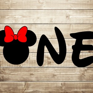 Minnie Mouse um ano svg, Disney idade um svg, arquivos de corte para cricut silhouette, clipart, DOWNLOAD INSTANTÂNEO