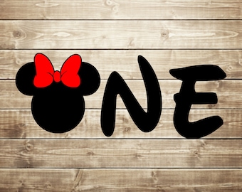 Minnie mouse one year svg, Disney age one svg, cut files for cricut silhouette, clipart, INSTANT DOWNLOAD png, dxf, eps