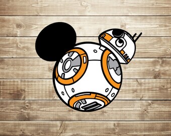 BB-8 mickey ears svg cutting files, star wars svg, cut files for cricut silhouette, clipart INSTANT DOWNLOAD