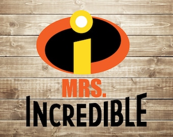 Sra. Increíble SVG, logotipo de Los Increíbles SVG, archivos de corte de mamá increíble, silueta de Cricut, clipart PNG, EPS, descarga instantánea