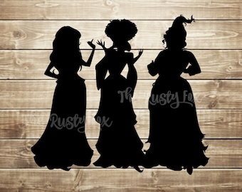 Sanderson sisters silhouette svg, Hocus pocus svg, cutting files for cricut silhouette, png, eps INSTANT DOWNLOAD Halloween